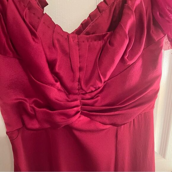 Alberta Ferretti *Raspberry* Puff Sleeve Midi Dress - Picture 7 of 12